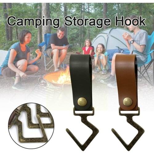 Outdoor Camping Leather Hook S Type Hookkitchen Towel Hook Tools Easy Outdoor Rack Product Storage Kitchen Storage Install W4J1