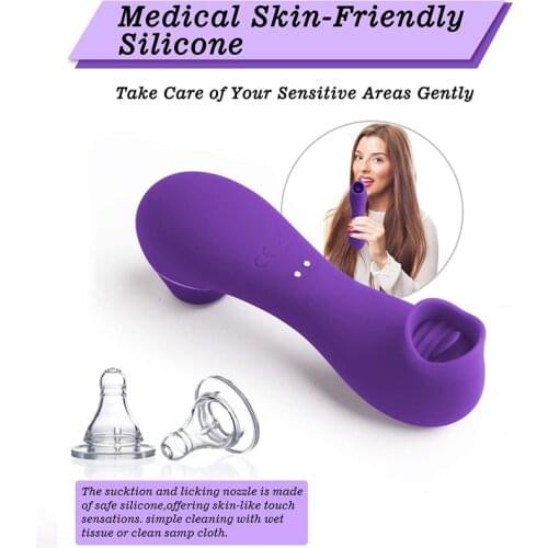 Versatile Suck Clit Sucker Vibrator Tongue Vibrating Nipple Sucking Blowjob Clitoris Stimulator 2in1 Enjoy For Woman Adult Dildo