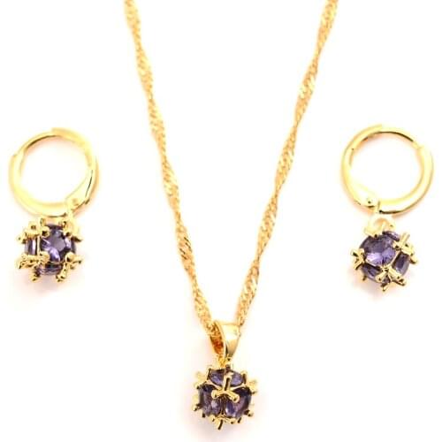 Gold rainstone ball Wedding Jewelry Sets cz crystal Elegant wedding Engagement Earring for Womencharms party gift Accessories