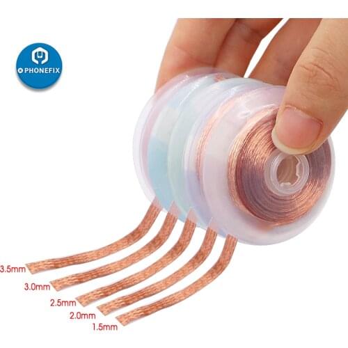 1pc Desoldering Braid 1.5-3.5mm 99.9% Pure Copper Desoldering Wick Solder Remover Wire BGA Tin Absorption Wire for BGA Repair