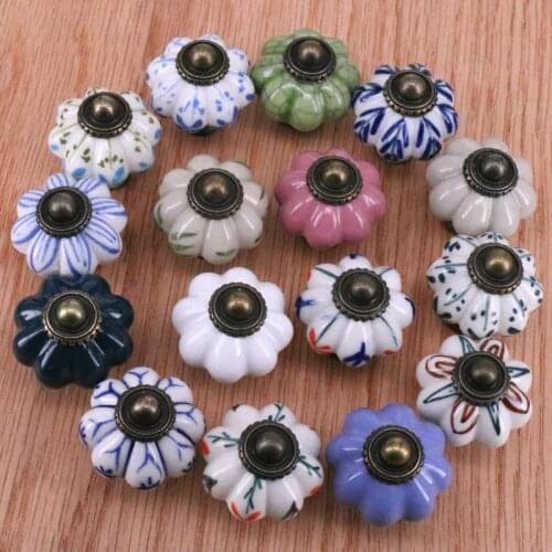 1PC Ceramic Drawer Pulls Kids Room Cabinet Knobs and Handles hand painted Wardrobe Knobs Furniture Hardware