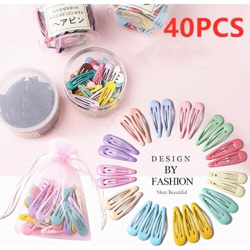 10/20/30/40PCS Color Snap Hair Clips For Baby Children Hair Clip Pins BB Hairpin Metal Barrettes Women Girl Styling Accessories