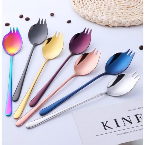 10PCS Colorful Dinner Fork Good Quality Dessert Fork Long Handle Gold Salad Dessert Fruit Fork Flatware Cutlery For Hotel Party