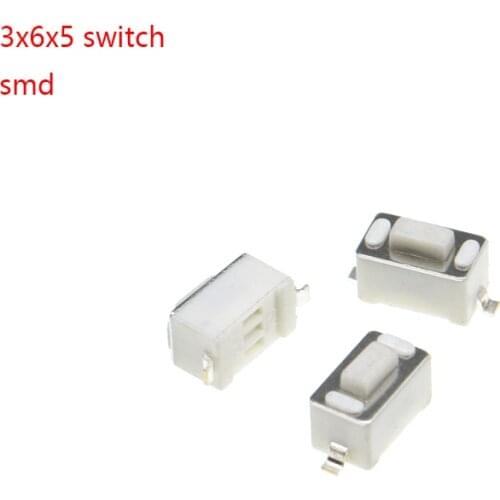 100PCS 3X6x5mm 2PIN SMD TACT push button switch Micro key power tactile switches 3x6x5 3*6*5MM
