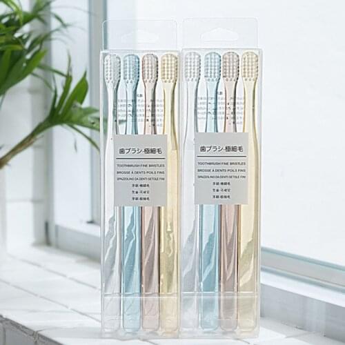 12PCS Imitated Crystal Toothbrush Soft Bristle Transparent Travel Portable Personal Care Mix Color Nordic Style Toothbrush