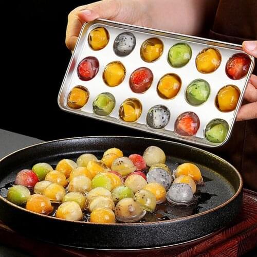 2 Pcs Round Ball Ice Cube Maker Summer Stainless Steel Ice Mold Easy Demoulding Odorless No Impurity Deep Cleaning For Home Bar