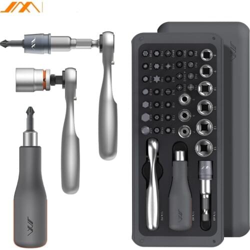 [New Version] JIMI 41 IN 1 Screwdriver S2 Magnetic Bits Ratchet Wrench Screwdrivers Kit DIY Household Repair Tool