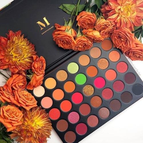 35 Colors Glitter Eyeshadow Palette Highly Pigmented Pressed Metallic Matte Shimmer Naked Eye Shadow Powder Makeup Palette Set