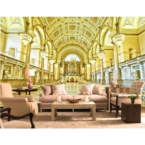 3d wallpaper Gold wall brilliant architectural palace home decor painting Custom mural 3d wall murals wallpaper for walls 3 d