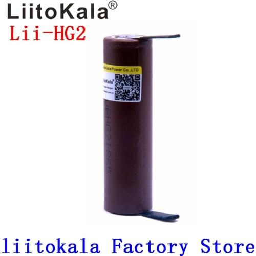 100PCS Liitokala New HG2 18650 3000mAh Rechargeable battery 18650HG2 3.6V discharge 20A Max 35A Power batteries