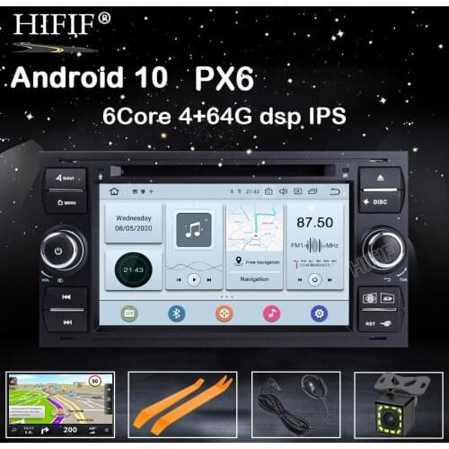 PX6 DSP IPS Android 10.0 2 din Car DVD For Ford Mondeo S-max Focus C-MAX Galaxy Fiesta transit Fusion Connect multimedia player