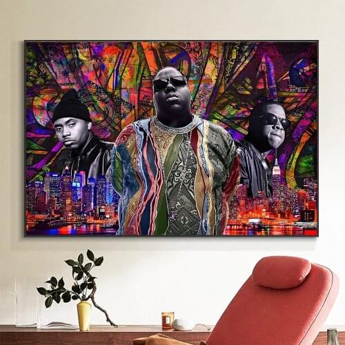 Biggie Smalls Canvas Wall Art Graffiti Portrait Posters And Prints Watercolour Painting For Living Room Modern Home Decoration