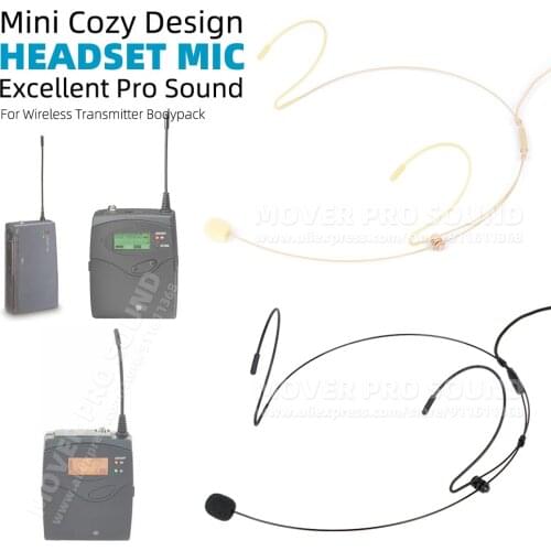 For SENNHEISER EW300G3 EW300G2 EW500G3 EW500G2 Beige Black Tan Headworn Earset Headset Microphone Wireless Bodypack Earhook Mic