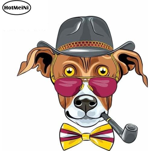 HotMeiNi 13cm x 12.7cm Waterproof Surfboard Laptop Car Stickers and Decals for Smoking dog Cute Vinyl Car Wrap Decoration