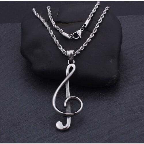 Creative music symbol featuring small commodity Titanium steel mens hip hop hanging