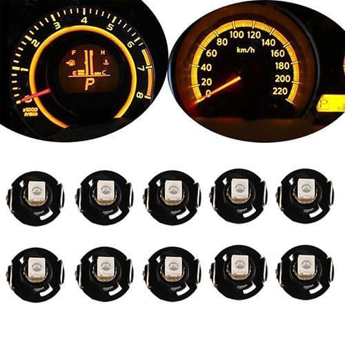 10 Pcs T4.2 12V 1 W LED Bulb Car Instrument Dashboard Meter Panel Lights Lamps High Brightness Car Interior Lights Accessories