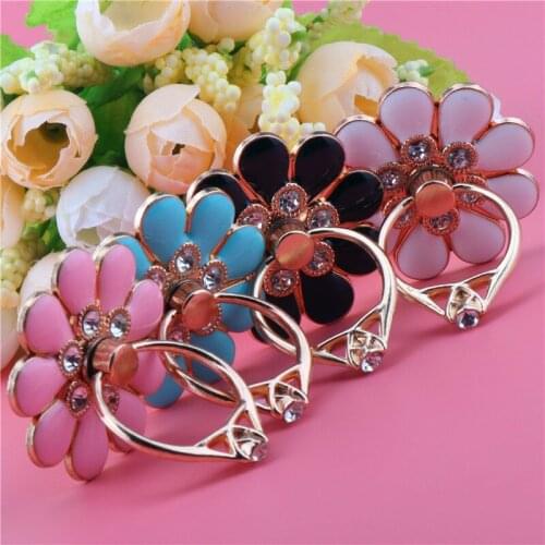 Cute Flower Flexible Holder For iPhone11 Xs Finger Ring Holder Smart Phone Mobile Phone Stand Portable Best Gift Diamond Mount