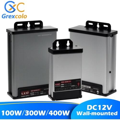 Wall Mounted LED Power Supply Waterproof Lighting Transformers AC 220V To DC 12V 24V LED Driver Power Adapter 100W 300W 400W