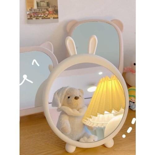 Cartoon Bear Desktop makeup mirror Home mirror decor mirrors for bedroom espejos de pared