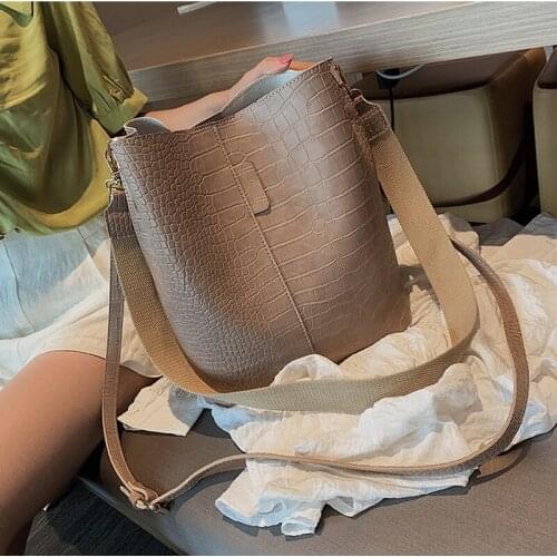 2020 new Crocodile Crossbody Bag For Women Shoulder Bag Brand Designer Women Bags Luxury PU Leather Bag Bucket Bag Handbag