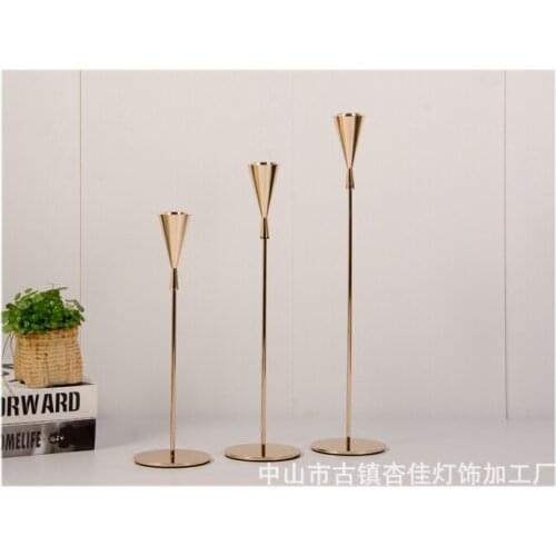 New Candlestick candle cup Candlestick simple gold home romantic candlelight dinner aluminum Candlestick ornaments
