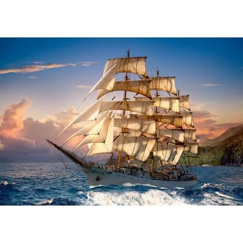 Sailing boat, sea view scenery Cross Stitch Kits Needlework Embroidery Crafts 14ct Unprinted DIY Arts Handmade Home Decor
