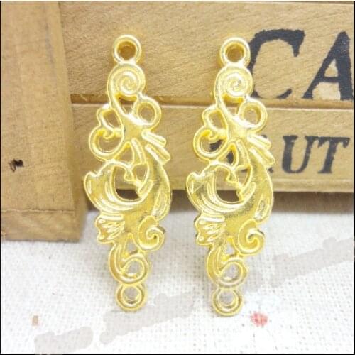Wholesale 55PCS Gold-color Flower Charms Pendant Fit Bracelets Necklace DIY Metal Jewelry Making