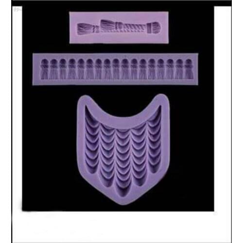 Minsunbak High Quality European Fringed Fondant Silicone Mould DIY Baked Chocolate Biscuit Mold Cake Decoration