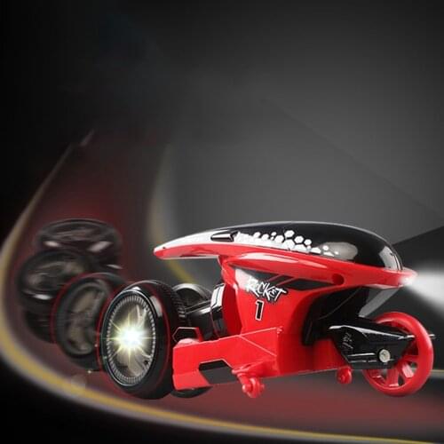 High-Speed Cool Stunt Remote Control Motorcycle 2.4G Mini Deformation Motorcycle With Light Drift Flip Car Childrens Toy Gift
