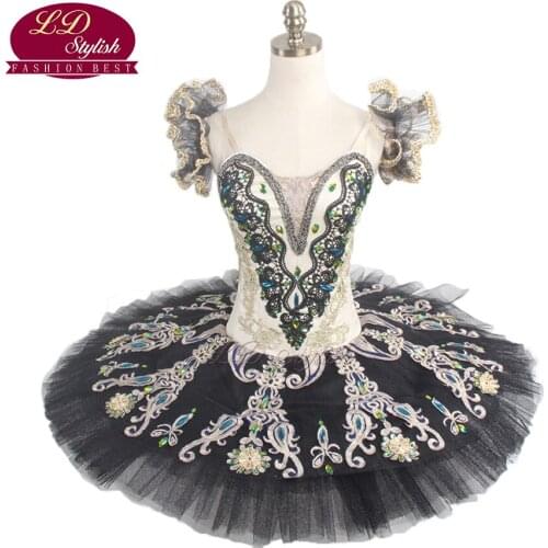 Women Gold Black Professional Ballet Tutus Ballet Stage Classical Ballet Tutu For Girls Pancake Tutu LD0020