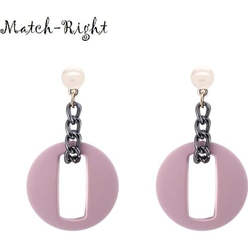 Match-Right Women Ethnic Earring Vintage Statement Long Drop Wood with Immitation Pearl Earrings for Women Jewelry Gifts SP206