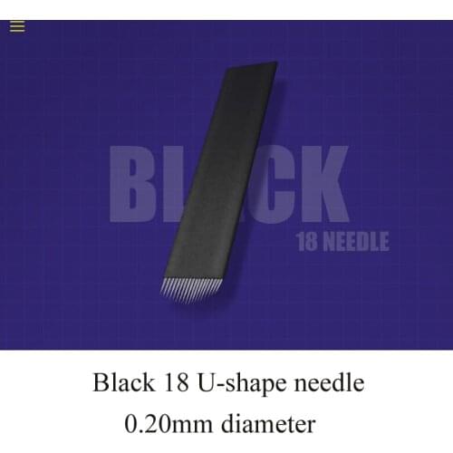10pcs/lot Permanent Makeup Supply 0.2mm 18U Shape Microblading Eyebrow Needles Disposable Sterilized Tattoo Blade for Manual Pen