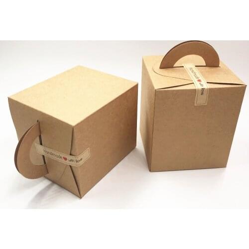 12Pcs/Lot 9.5*9.5*11cm Paper Gift Box Candy Boxes Kraft Boxes Party Supplies Treat Boxes For Wedding Birthday Party