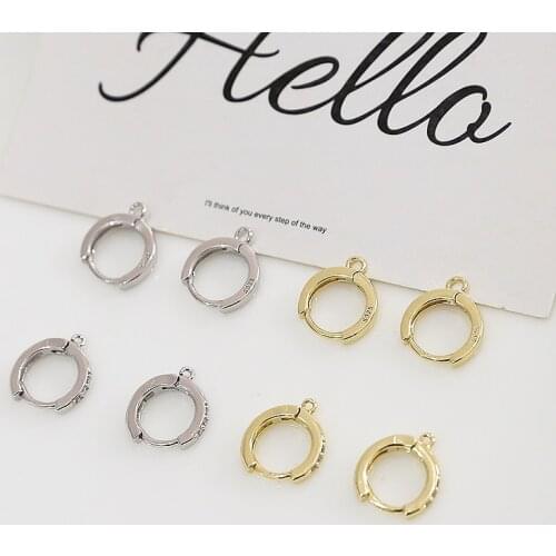 4pcs Simple color-preserving ear buckle 14k circle earrings personality temperament ear ring diy ear jewelry accessory material