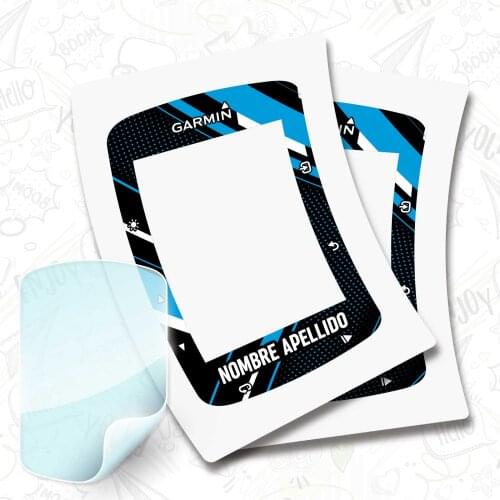 2 X flag stickers Spain name on vinyl for GARMIN 520 + PROTECTOR hydrogel bike BTT bike customizable