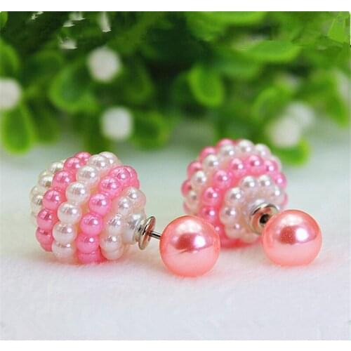 2019 hot fashion pearl earrings female luxury dual analog bayberry ball earrings beads earrings declared as womens accessories