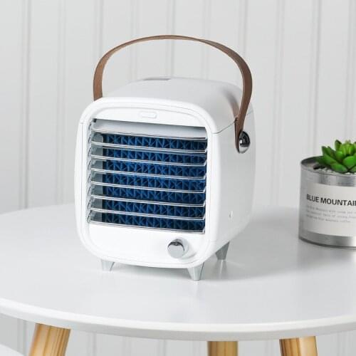 2021 New Mini USB Portable Air Cooler Fan Air Conditioner Light Desktop Air Cooling Fan Humidifier Purifier For Office Bedroom