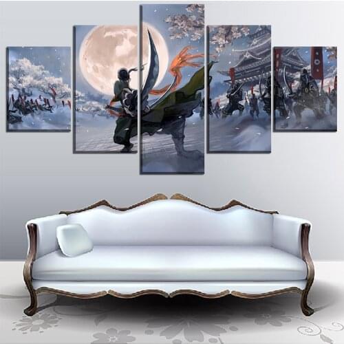 5 Panel Anime One Piece Roronoa Zoro Wall Art Canvas HD Posters Pictures Paintings Home Decor Accessories Living Room Decoration