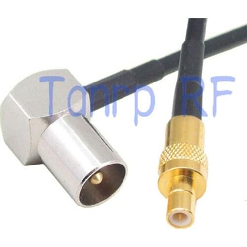50CM Pigtail coaxial jumper RG174 extension cord cable 20in TV male right angle 90 degree to SMB male plug RF connector adapter