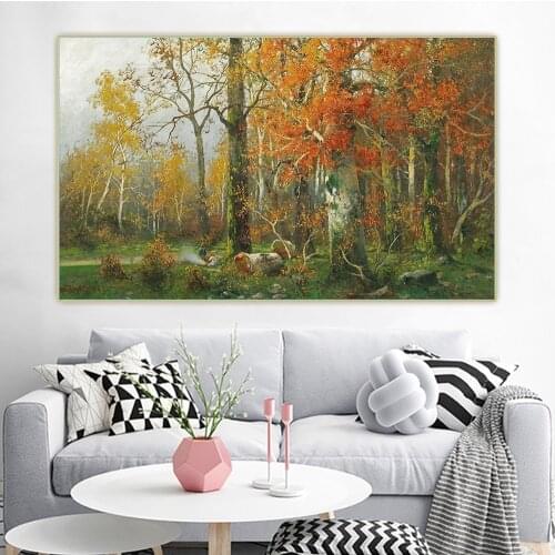 Adolf Kaufmann《In an Autumn Woodland》Canvas Oil Painting Artwork Aesthetic Poster Picture Wall Hanging Decor Home Decoration