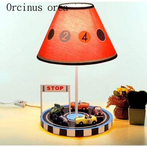 American childrens room warm creative cartoon car lamp bedroom bedside lamp free shipping