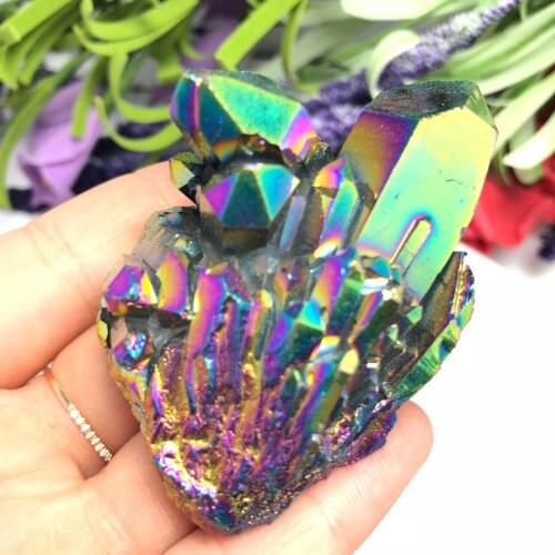 Aura Quartz Crystal Cluster Angel Aura Natural Quartz Crystal Druzy Geode Specimen Minerals Reiki Healing Chakra
