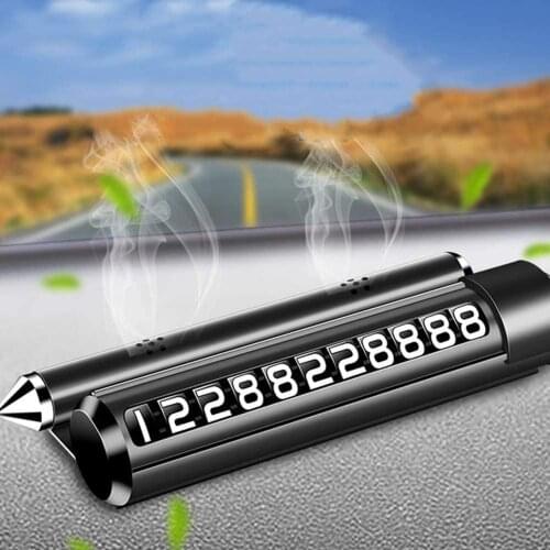 Car Parking Card Phone Number Plate Multifunctional Aromatherapy Mobile Phone Bracket Car Window Breaker Auto Accessories