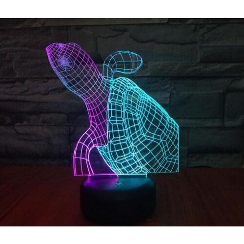 Tortoise Led 3d 7 color Nightlight Creative Visual Touch Charging Desk Lamp Atmosphere Gift 3d Table Lamps For Living Room
