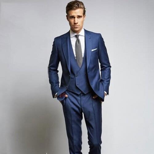Double Breasted Men Suits Wedding Groom Tuxedos Man Suit for Marriage Slim Fit Terno Masculino 3Piece Jacket Pant Vest Costume