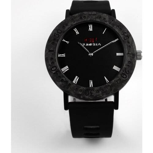 ELMERA Carbon Fiber Fashion Simple Unique Quartz Mens Watch