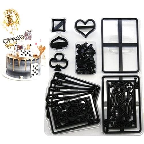 28pcs Poker Theme Cookie Cutter DIY Fondant Chocolate Moulds Cake Cutting Mold Biscuit Mold Baking Cutter Decorate Mould Tools