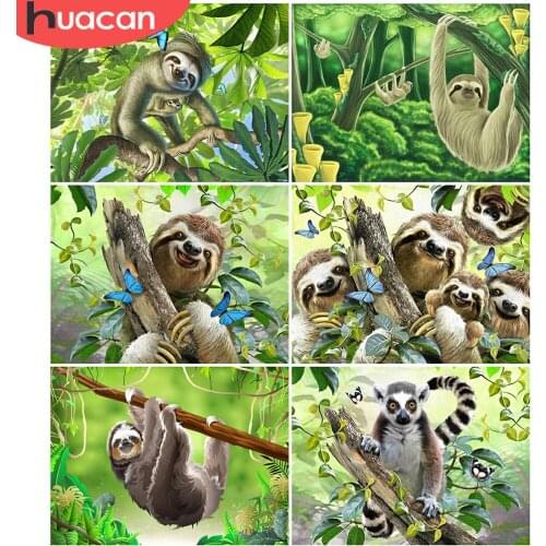 HUACAN DIY Full Square Diamond Painting Animal Koala Rhinestone Of Picture Cross Stitch Cartoon Bear Mosaic Diamond Sloth Decor