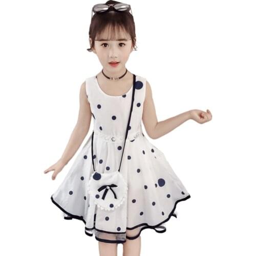 Girls Summer Dress Dot Pattern Party Dress For Girls 2021 Children Dress Teenage Childrens Costumes For Girls