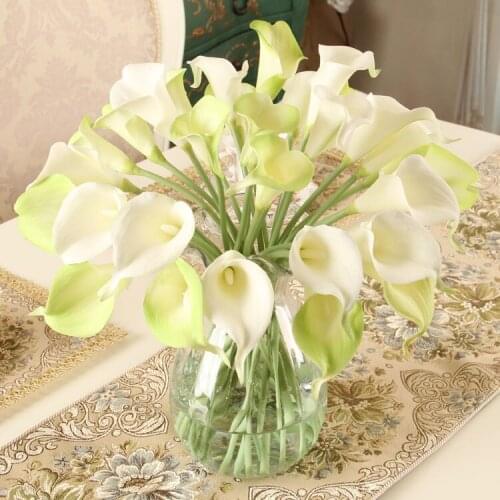 Hot ! 1 PC Real Touch Artificial Flowers Wedding Decorative Flowers Calla Lily Fake Flowers Wedding Party Decoration Accessories